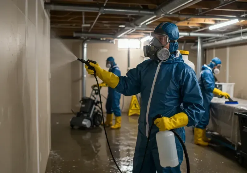 Basement Sanitization and Antimicrobial Treatment process in Arcadia, IN