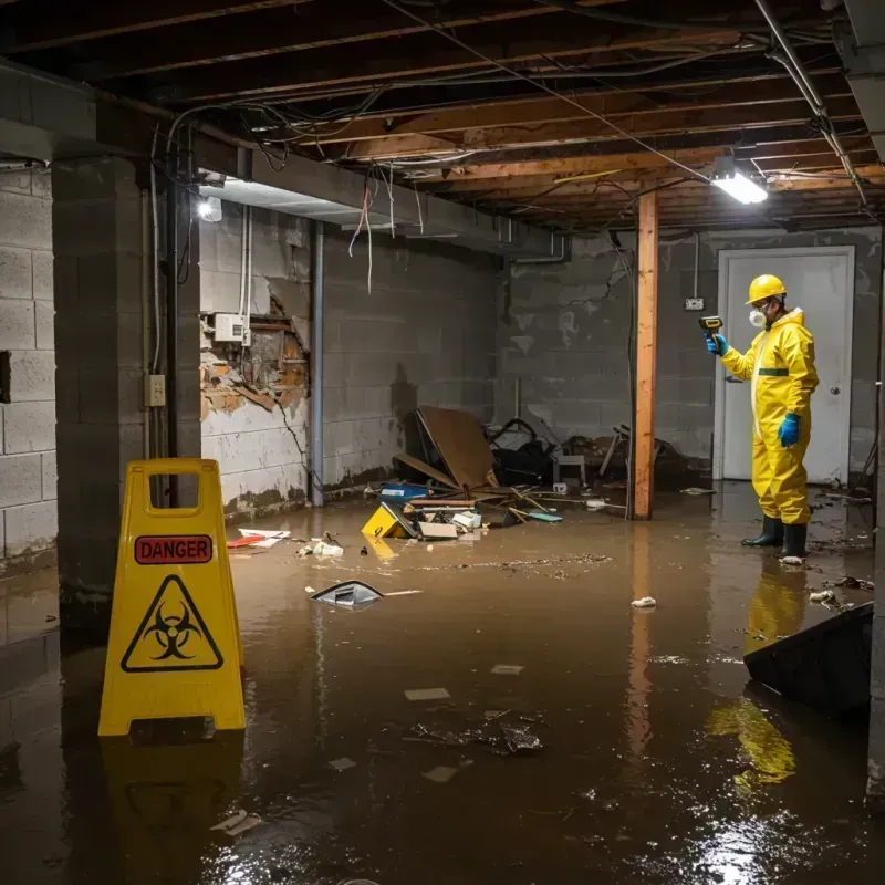 Flooded Basement Electrical Hazard in Arcadia, IN Property